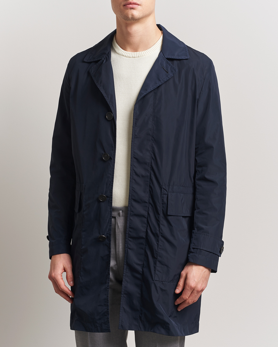 Incotex Technical Nylon Coat Navy