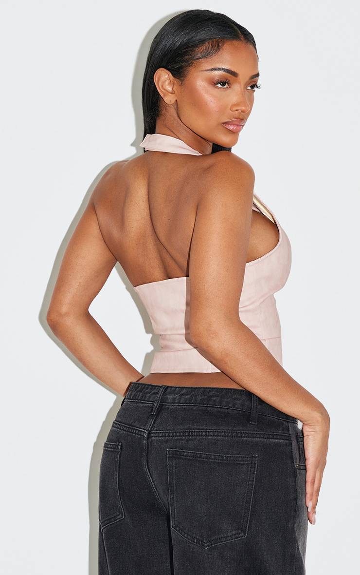 Rose Corset Shape En Synthétiquecuir Noir À Encolure Dos-nu Avec Laçage