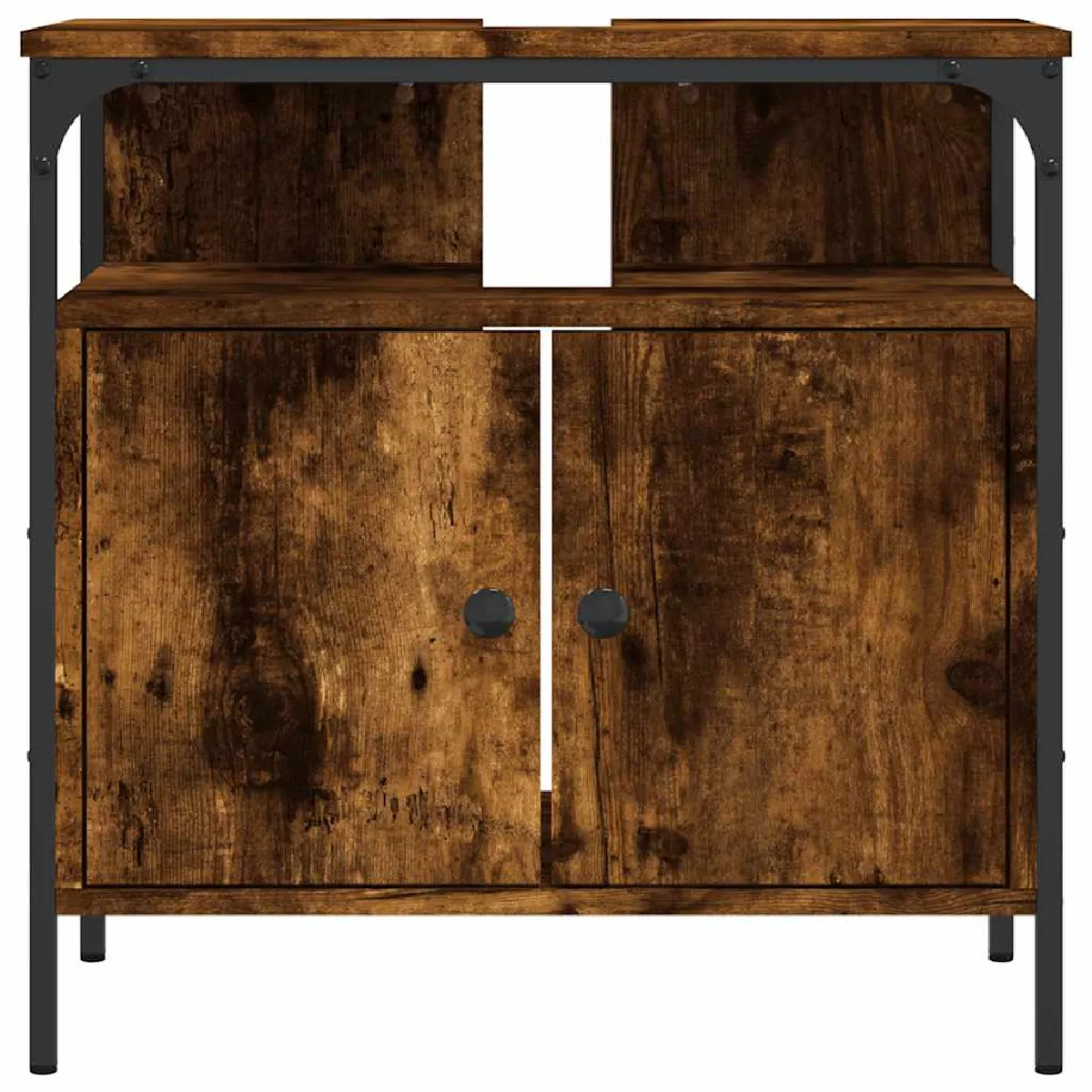 vidaXL Armoire lavabo 60x30x60 cm - Chêne fumé