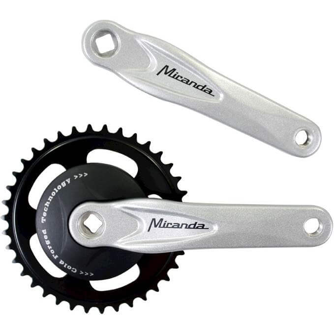 Miranda Kranksæt 38T 170mm Pedalarme Sølv