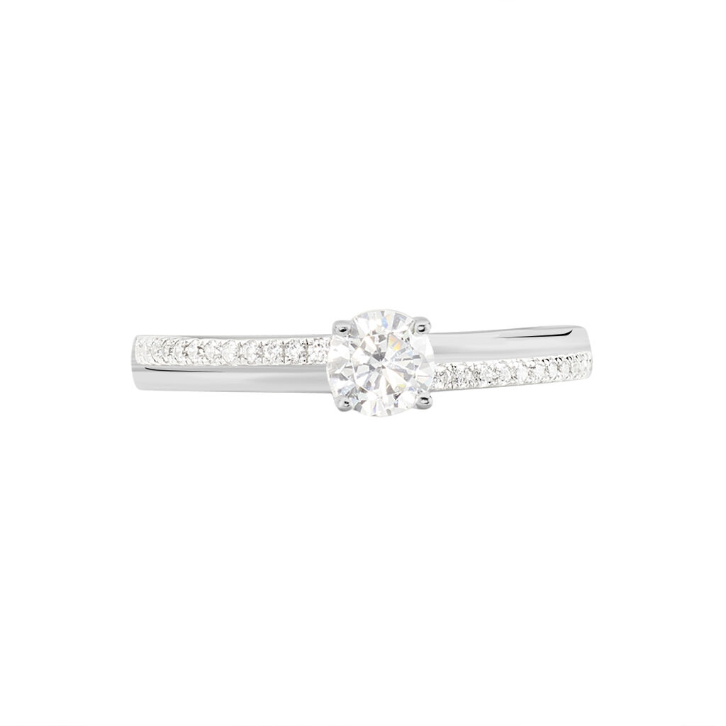 Bague Solitaire Sade Argent Blanc Oxyde De Zirconium