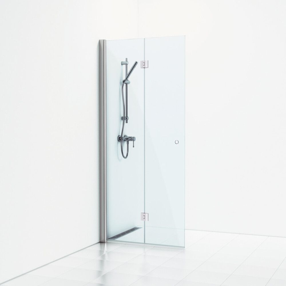 DUSJDØR FOLDBAR SVEDBERGS SKOGA 80CM BLANK ALU/KLARGLASS