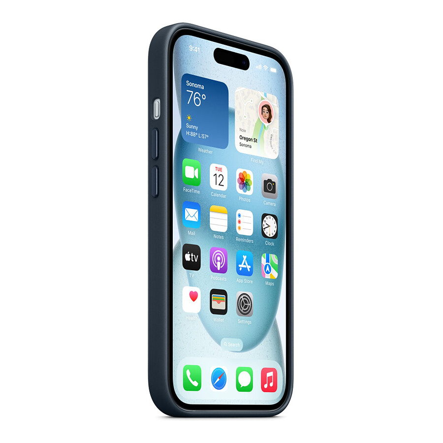 Apple Coque en tissage fin avec MagSafe pour iPhone 15 Plus - Bleu Pacifique