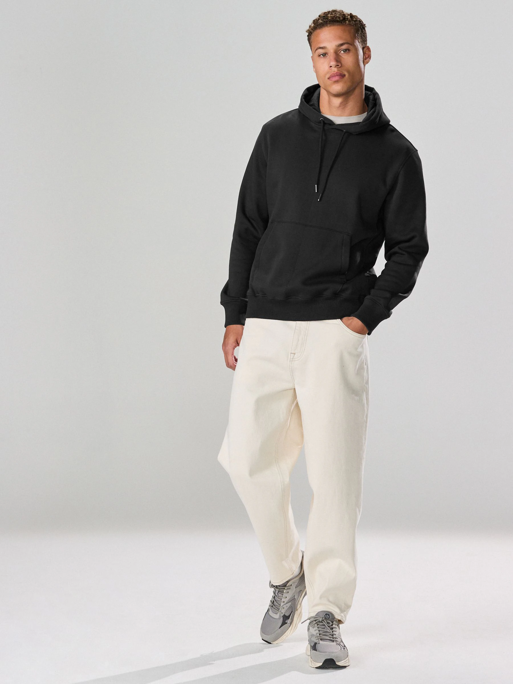 Zwart - Normale Pasvorm - Zwaargewicht Cotton Rich Jersey Hoodie