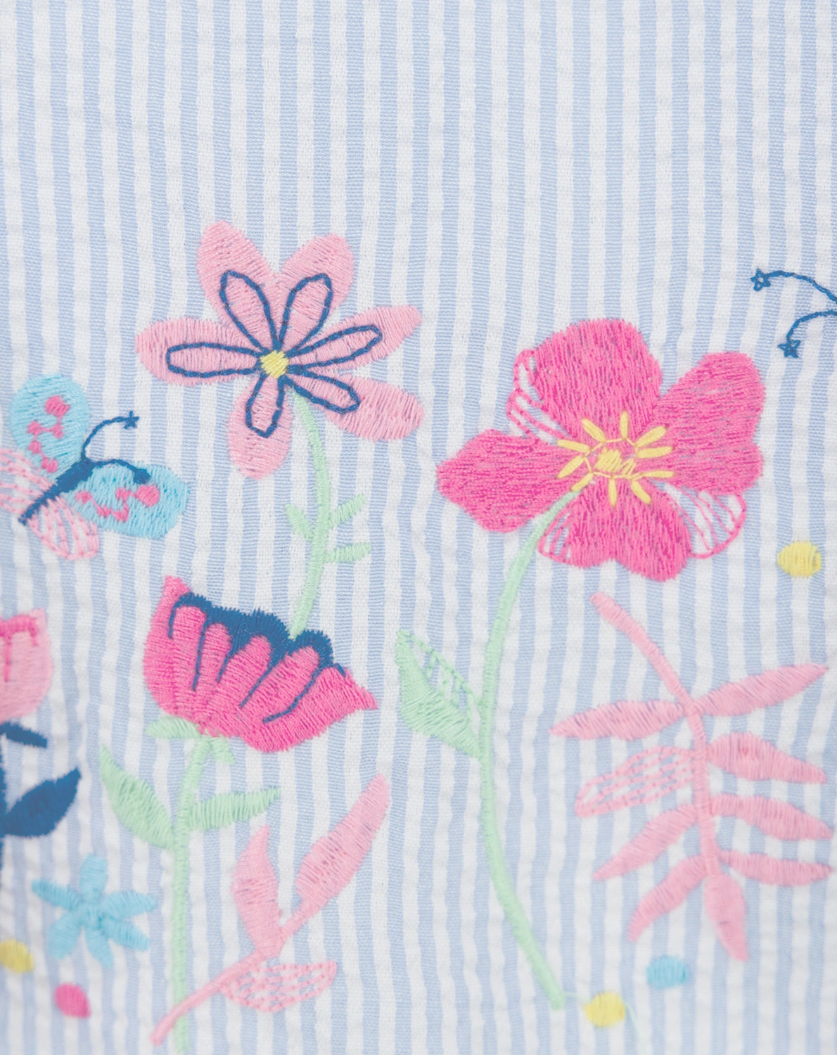 Kurzarmkleid FLOWER & STRIPES in bonnie blue
