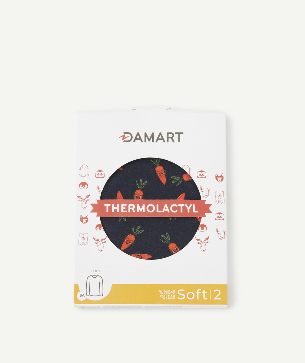 DAMARTT-SHIRT THERMOLACTYL BLEU MARINE AVEC IMPRIMÉ CAROTTE
