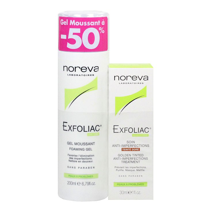 Exfoliac soin teinté + gel nettoyant -50% teinte dorée
