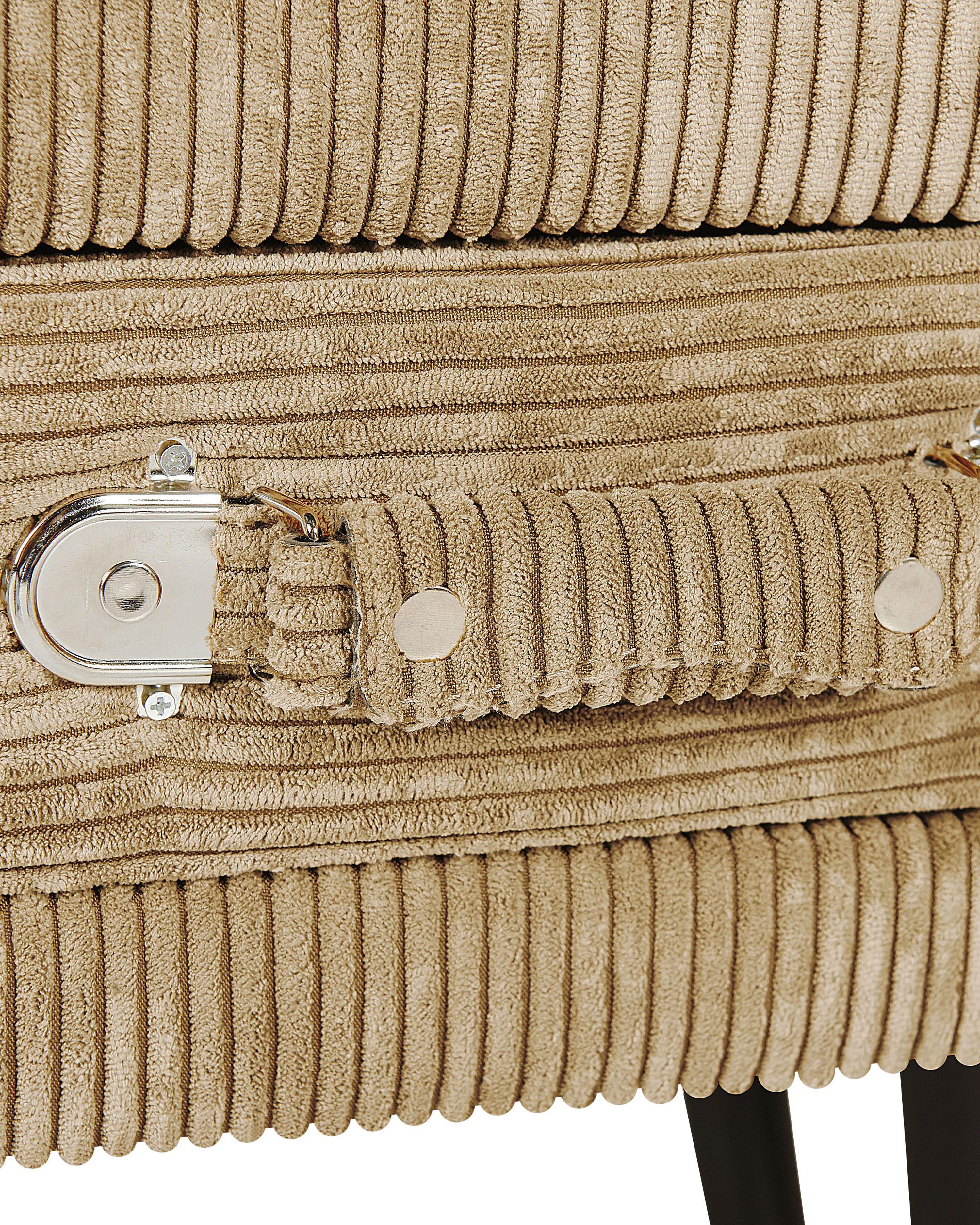 Nachtkastje met 1 lade EUROSTAR Corduroy Zandbeige