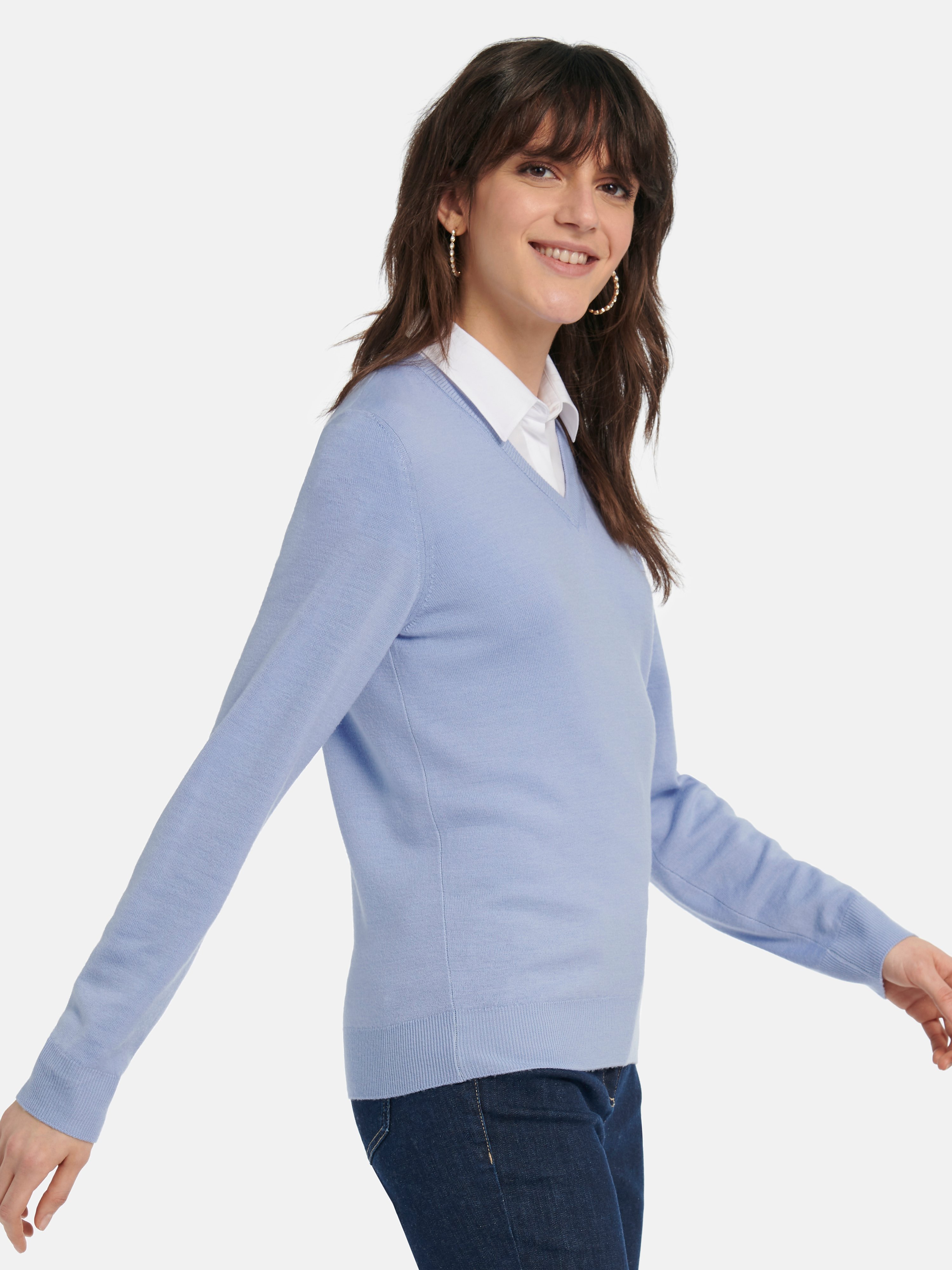V-Pullover aus 100% Schurwolle Pure Tasmanian Wool