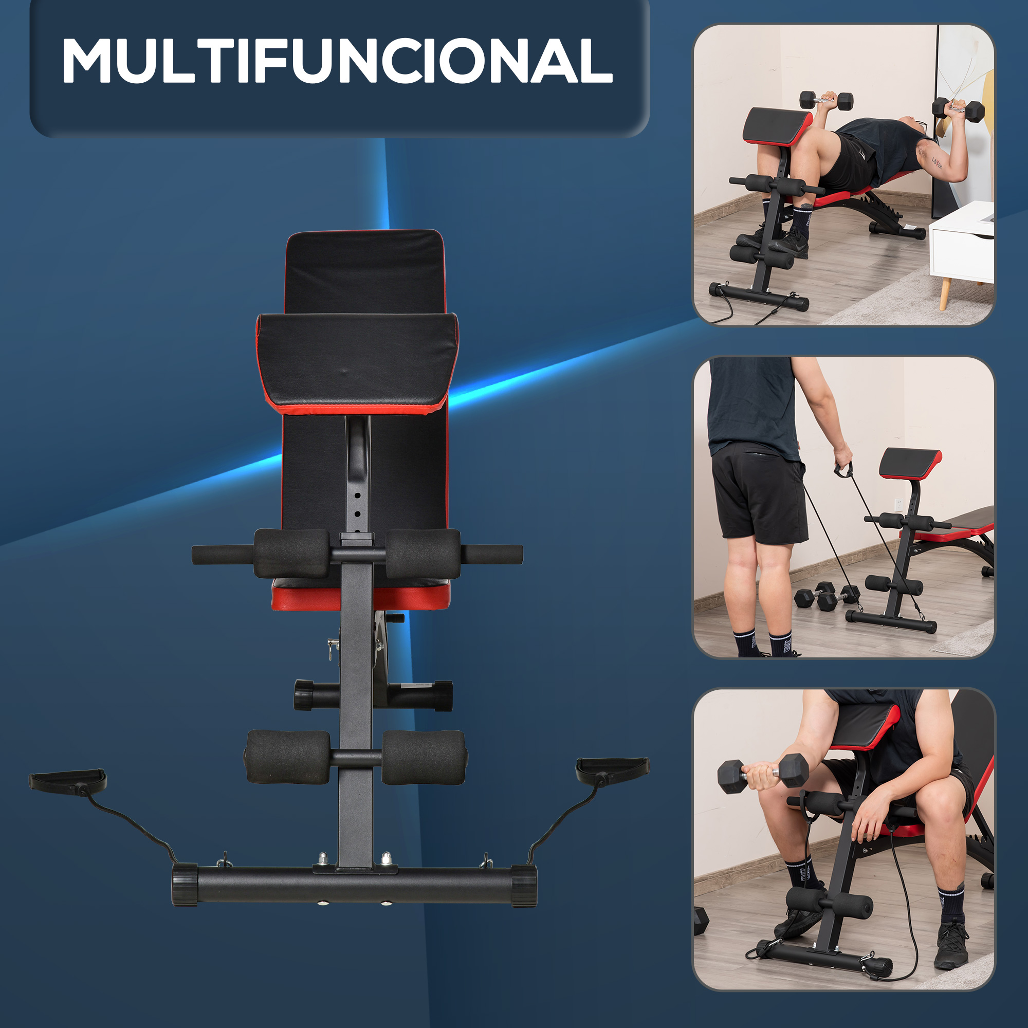 Banco de musculação ajustável Homcom A91-186v01