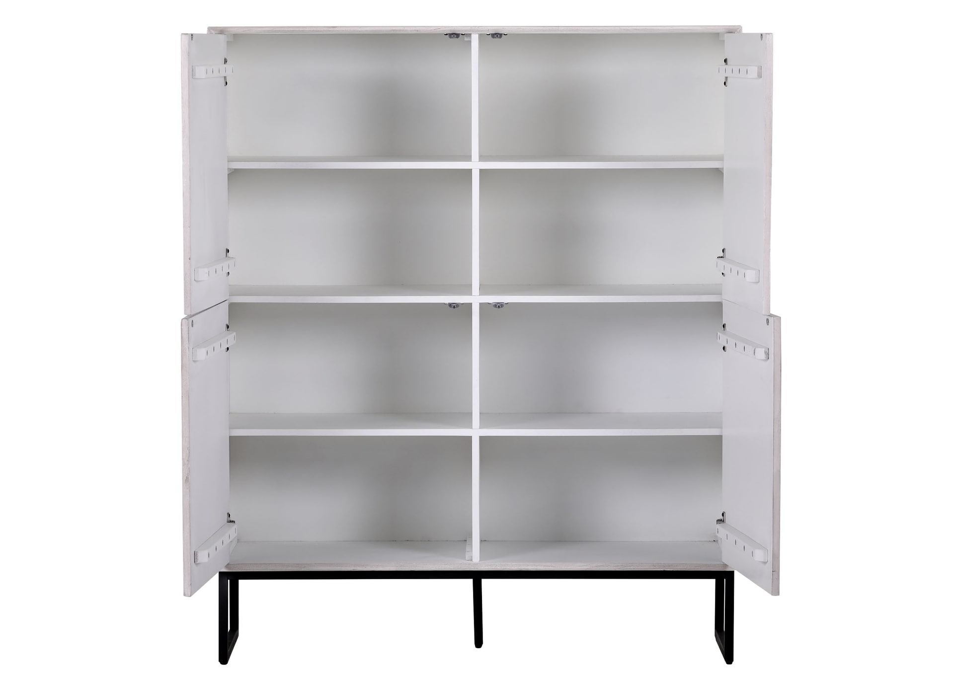 INTERhome Highboard CESARO 115 x 138 cm Mango massiv sandgestrahlt/weiß vintage