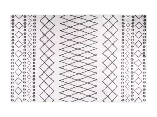 Prolenta Premium - Tapis lavable antidérapant 80x150 cm Noir et blanc