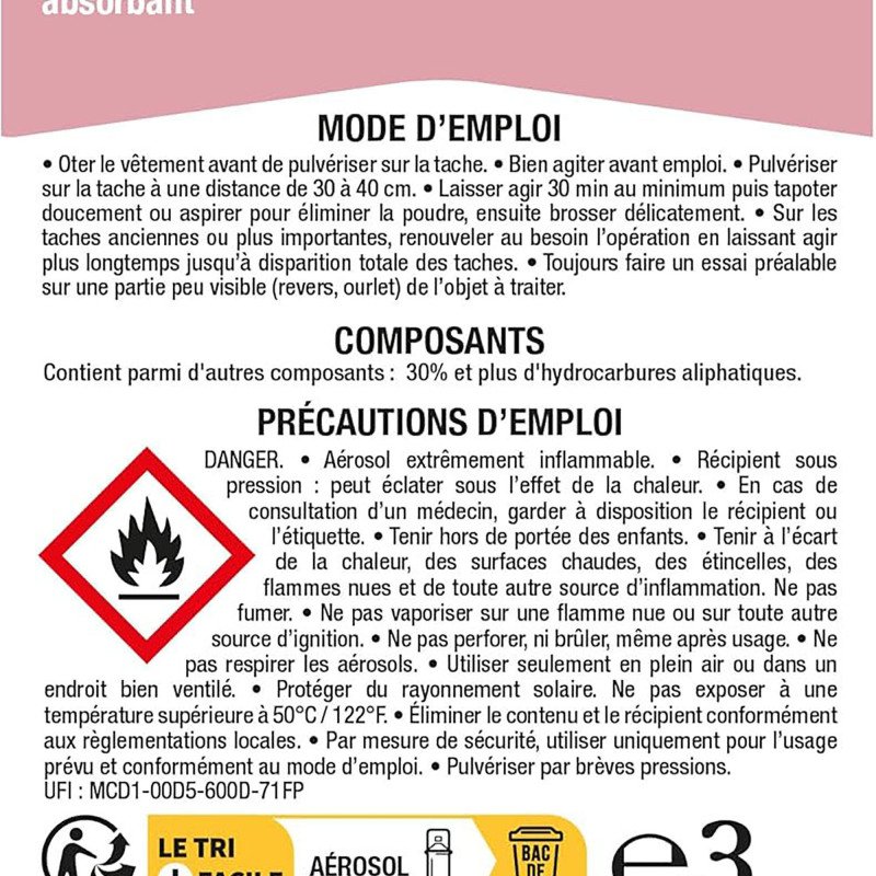 Terre de sommières détachant à sec 75 ml