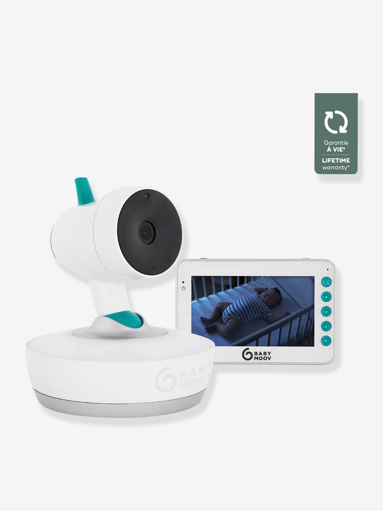 Babá Eletrônica de Vídeo 360° BABYMOOV Yoo-Moov, Tamanho Médio, Branca Lisa