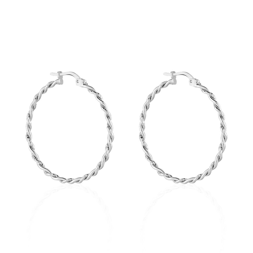 Créoles Argent Blanc Abie