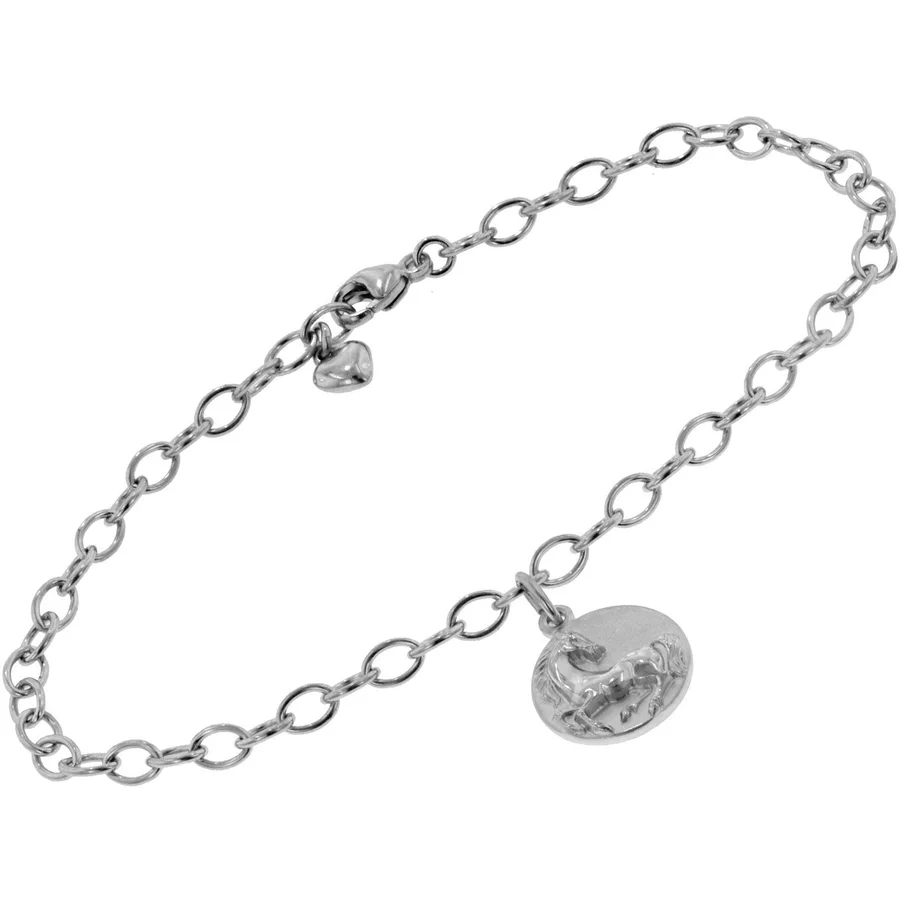 trendor Kinder-Armband mit Pferde-Anhänger 925 Silber silver