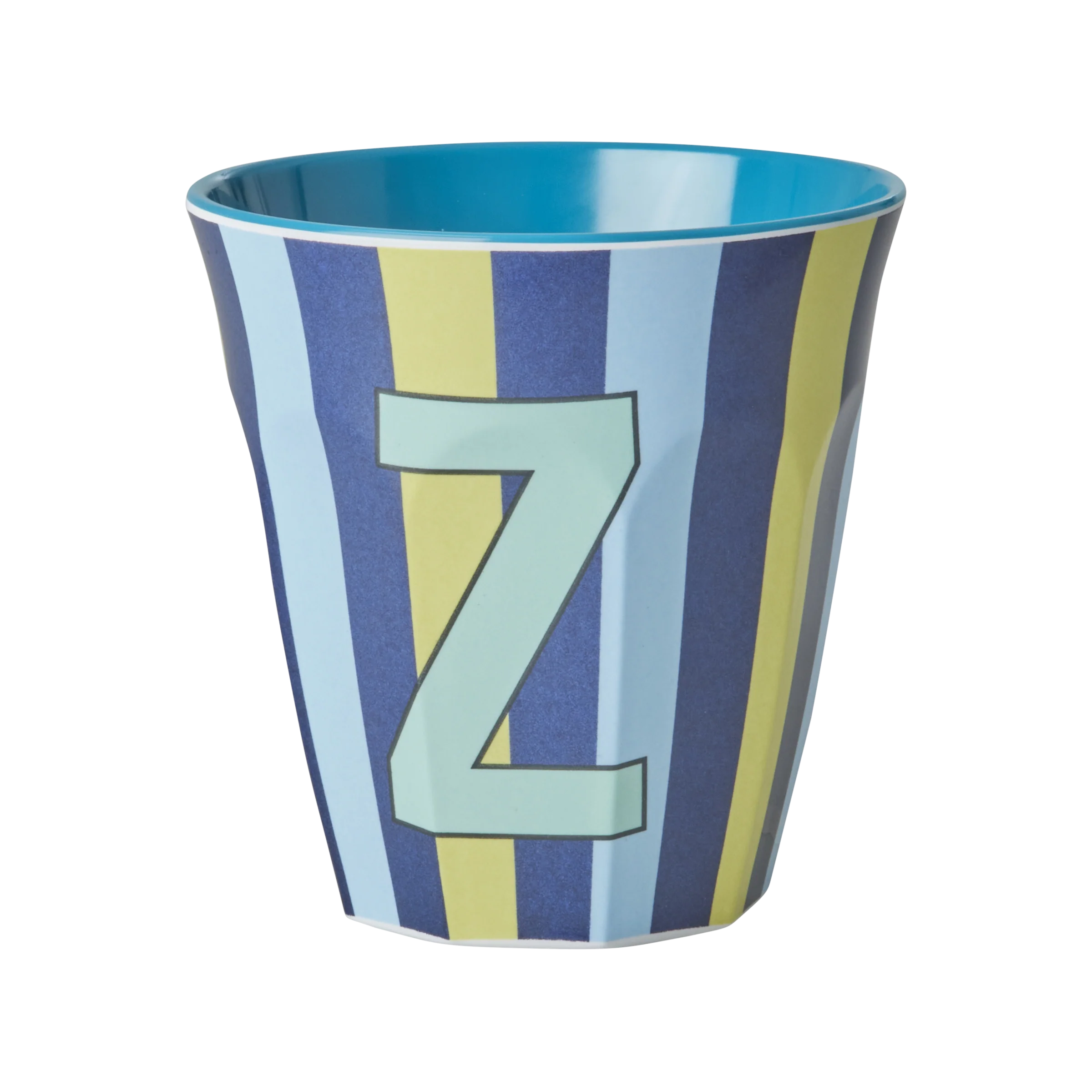 RICE  Melamine Alfabet kop, blå mix - 250 ml.