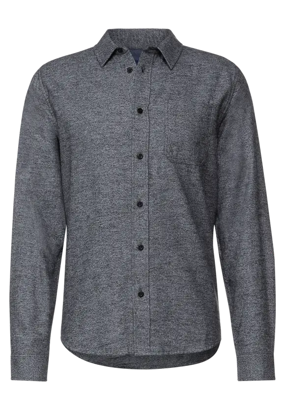 Hemd in Melange - graphite grey melange