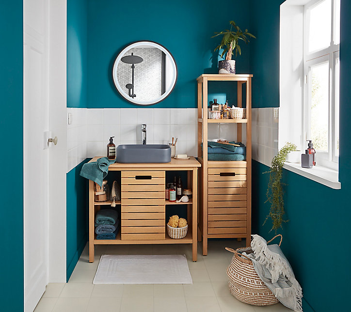 Miroir de salle de bains lumineux LED noir rond Ø 60 cm, MPGlass Naos