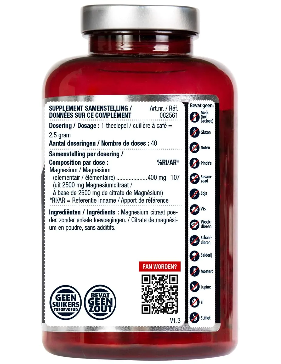 Magnesium 400 mg Citraat Poeder (40 doseringen)