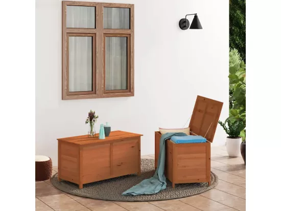 Boîte à coussins d'extérieur Marron 100x50x56 cm Sapin massif