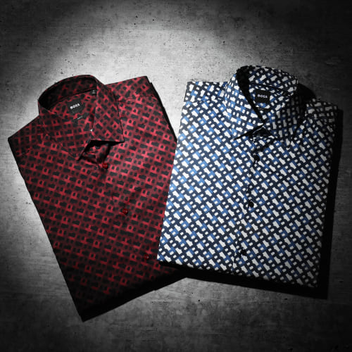 Chemise Manches Longues Slim Hank 50502888 Bleu Marine Blanc