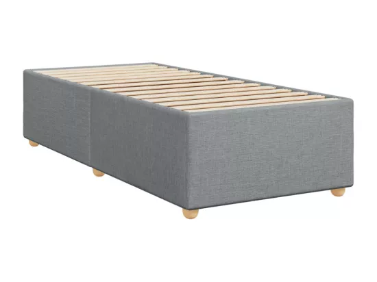 Sommier à lattes de lit et matelas Gris clair 90x190 cm Tissu