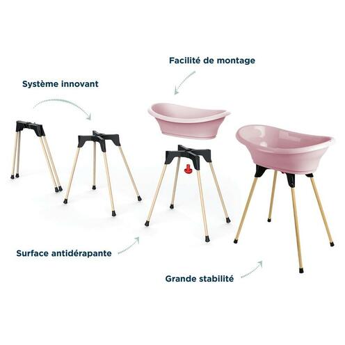 Kit Baignoire VASCO Rose Poudré : Baignoire + Pieds + Tuyau de vidange - THERMOBABY