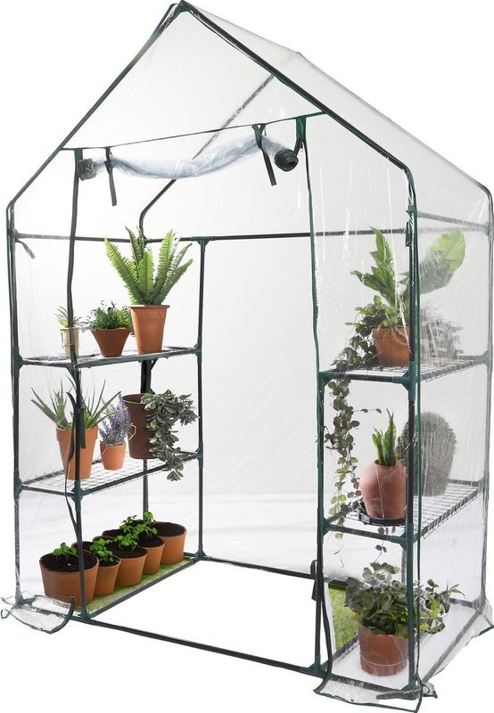 Sunnydays Broeikas / kweekkas - met doorzichtige hoes en frame - 143 x 73 x 195 cm - planten/bloemen