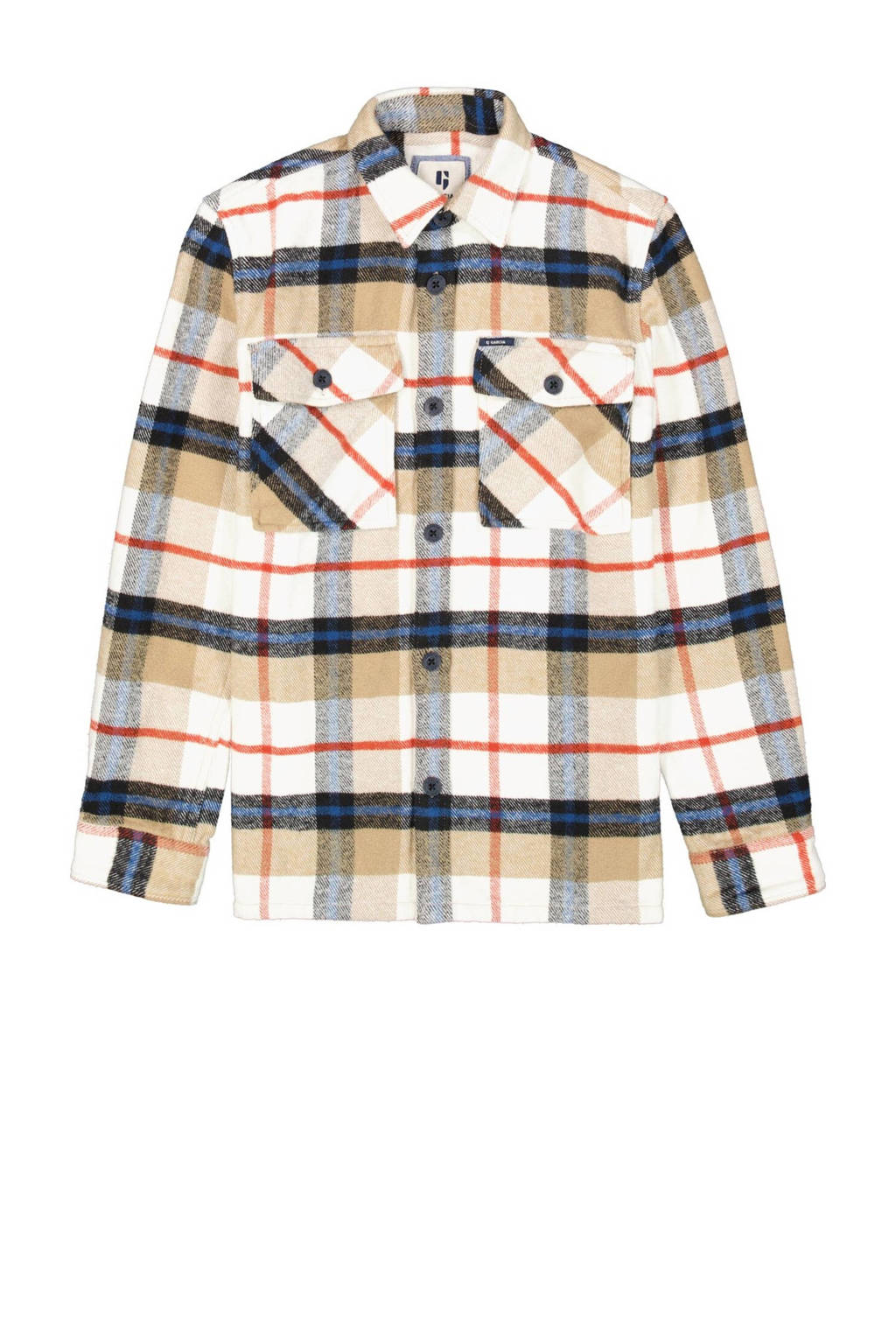 Garcia geruit overhemd beige/blauw/rood