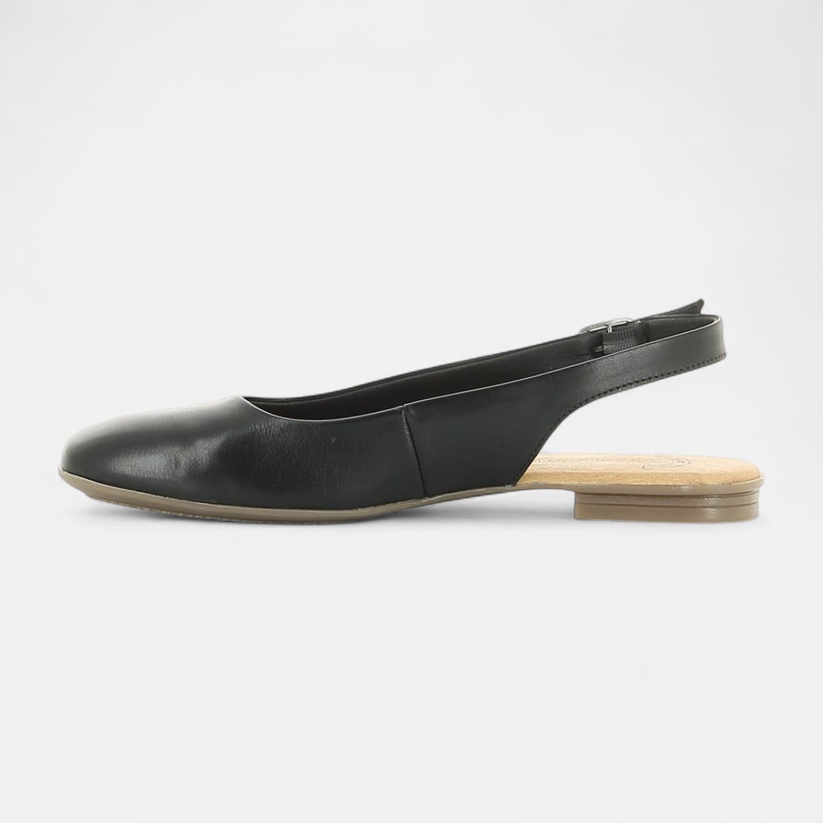 Escarpins avec bride arrière Femme en cuir noir