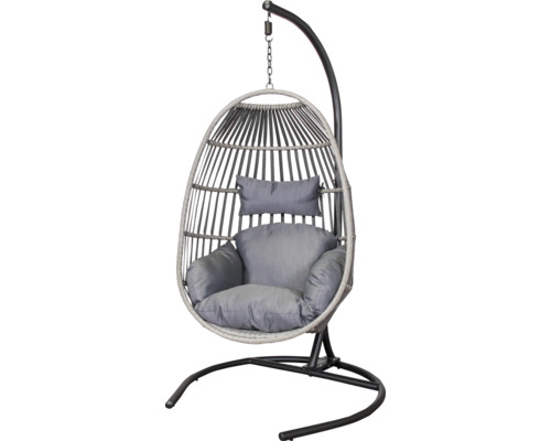 Hangstoel SenS-Line tuinmeubel 103 x 103 x 190 cm polyrotan grijs antraciet