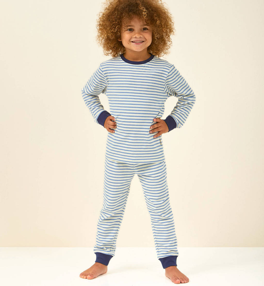 Little Label gestreepte pyjama blauw/wit