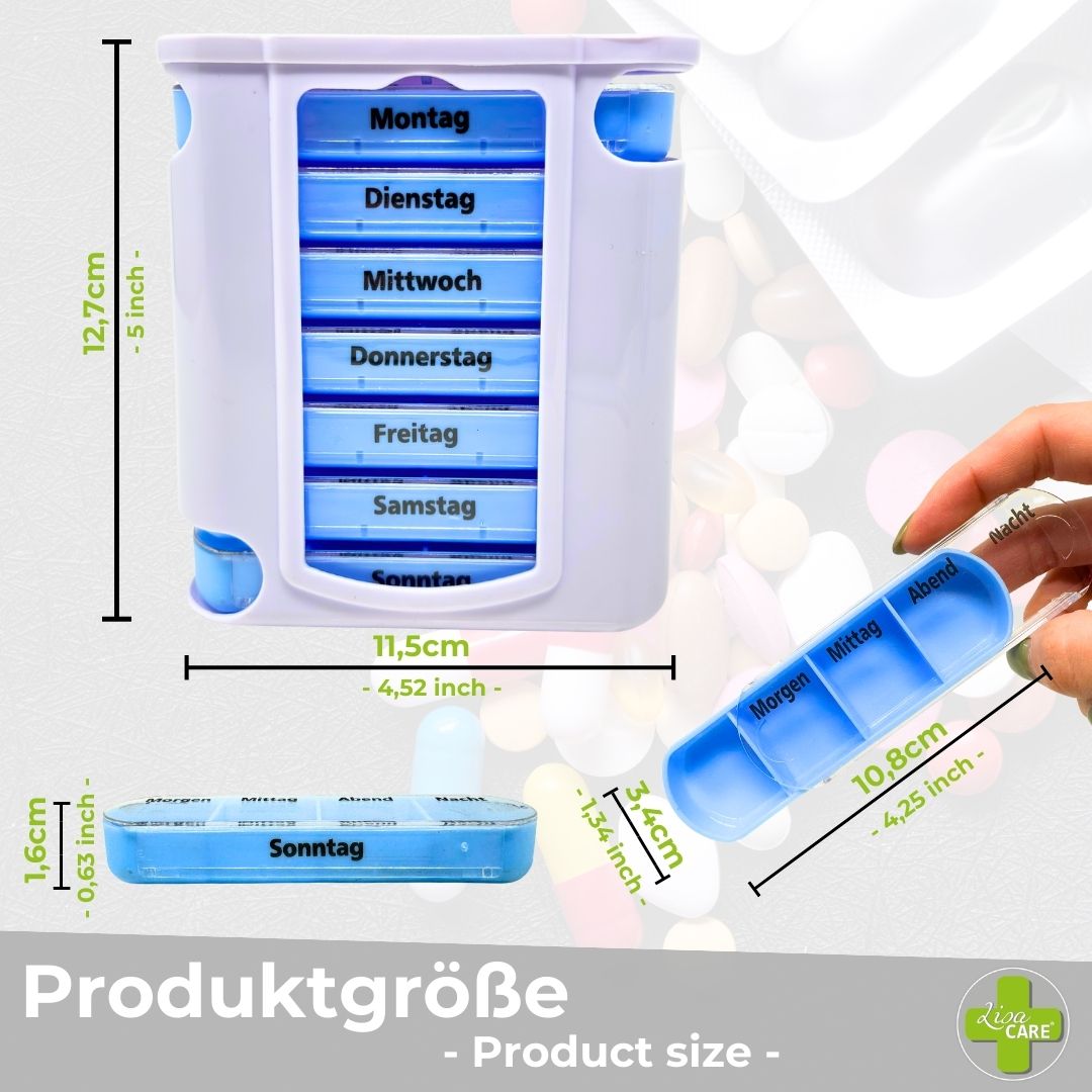LisaCare Tablettenbox - 7-Tage Medikamentendosierer