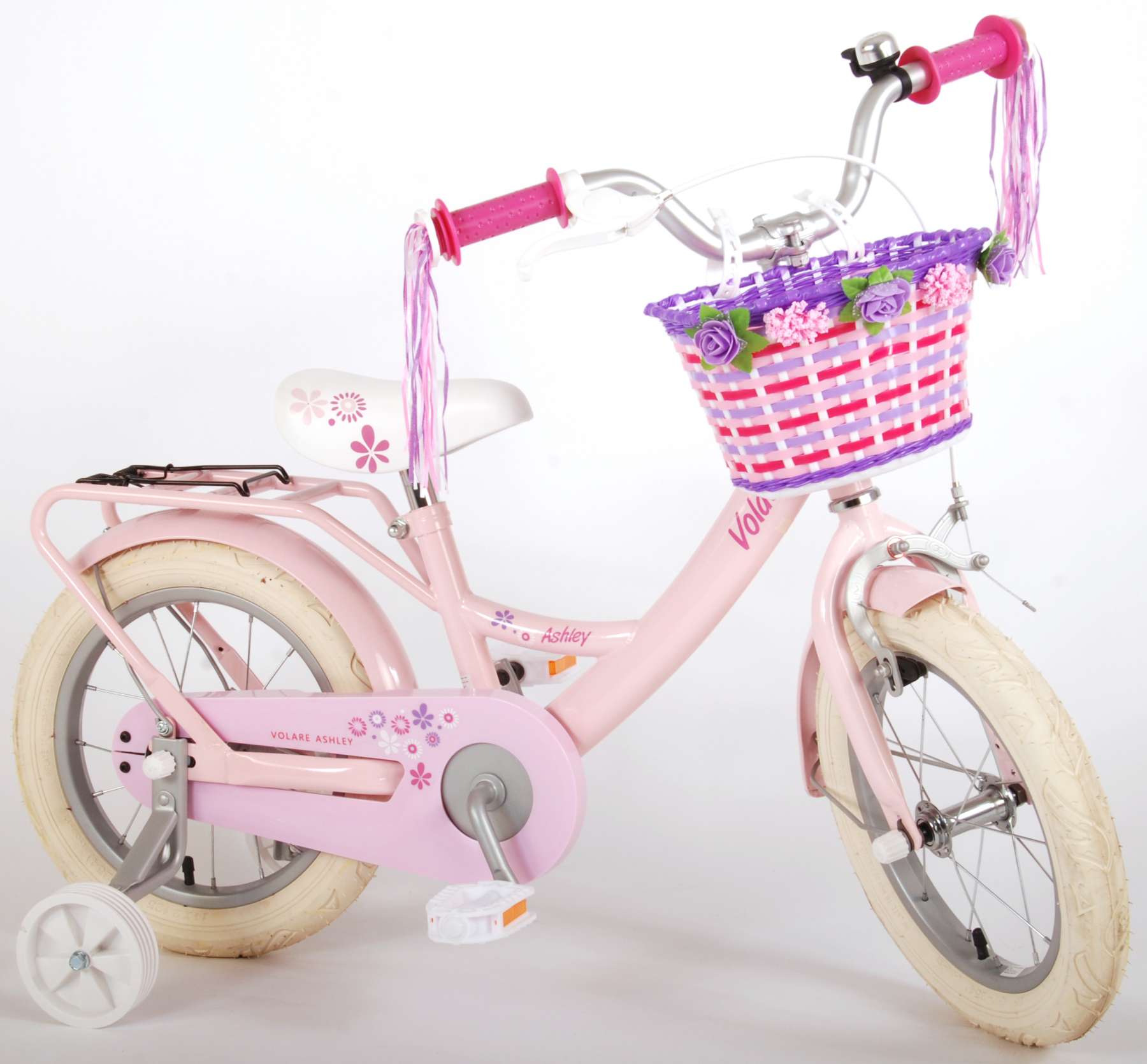 TPFSports Ashley Kinderfahrrad - Mädchen - 14 Zoll - Rücktritt + Handbremse - Weiß
