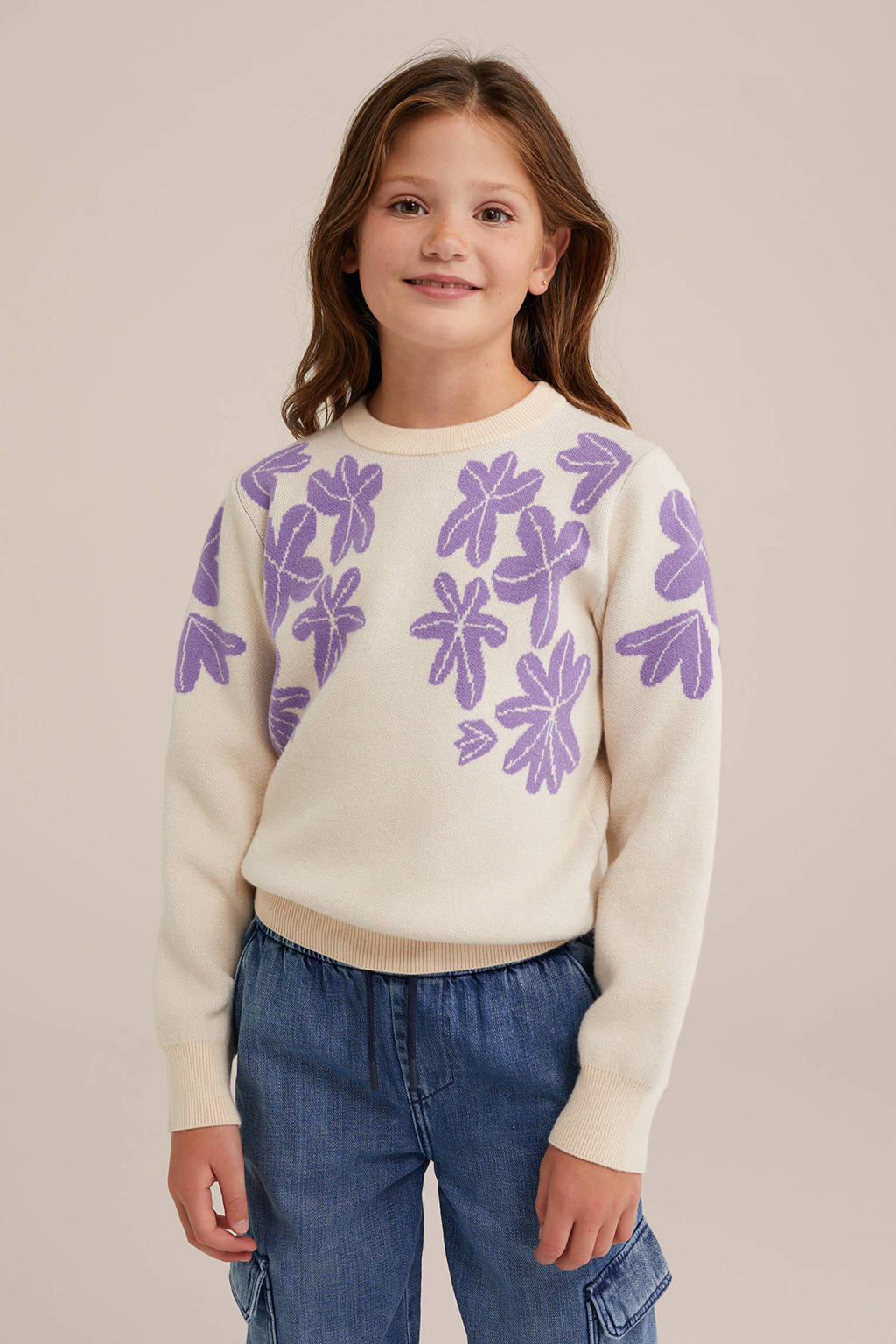 WE Fashion gebreide trui ecru