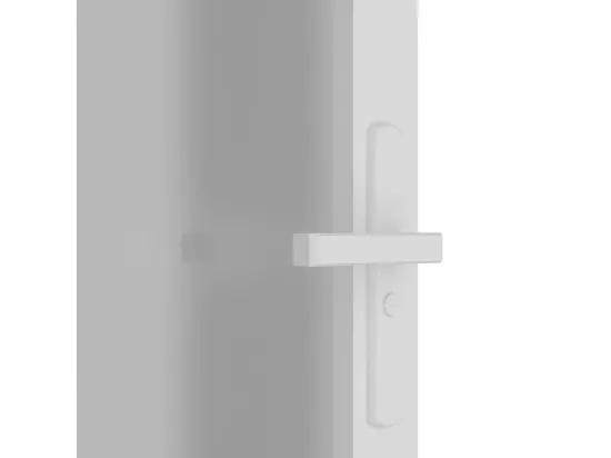 Porte intérieure 83x201,5 cm Blanc Verre mat et aluminium