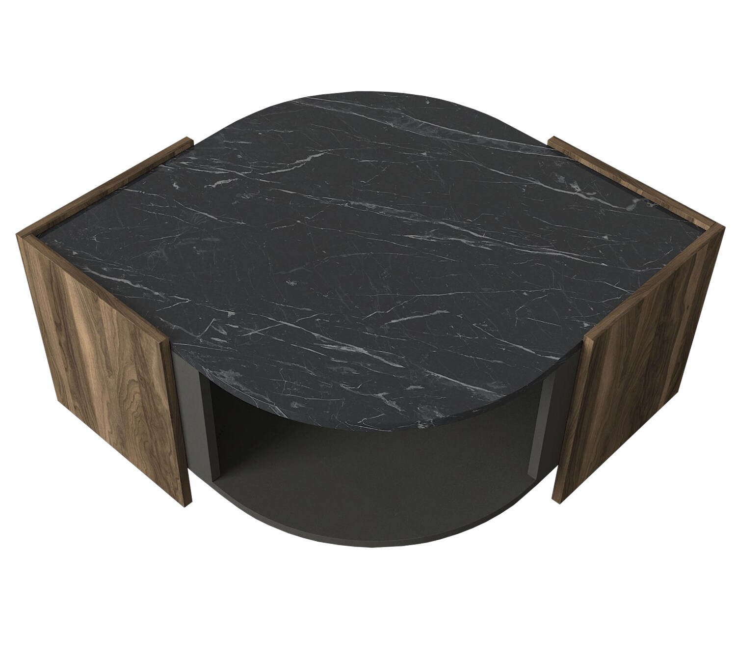 Couchtisch Marbel Walnuss Marmor Optik
