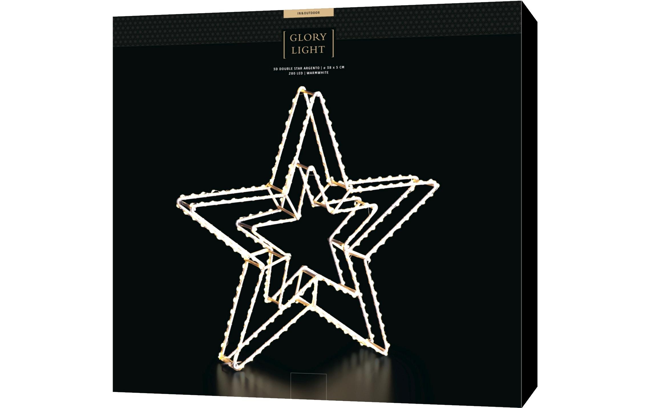 STT LED Dekofigur »3D Double Star Argento 38cm« Warmweiss
