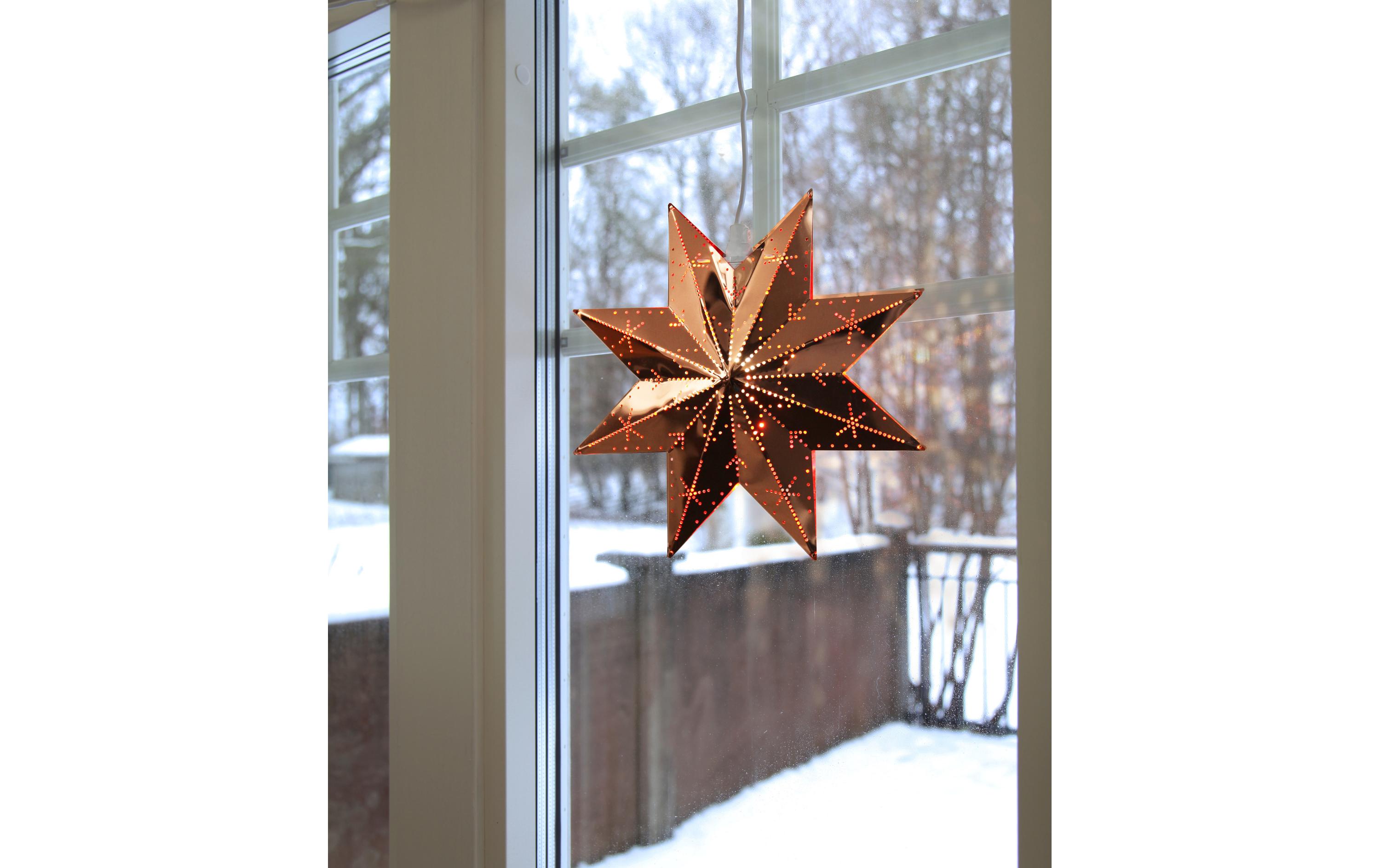Fensterhänger Metallstern Classic, 28 cm, KupferStimmungsvolle Fensterbeleuchtung aus Metall
