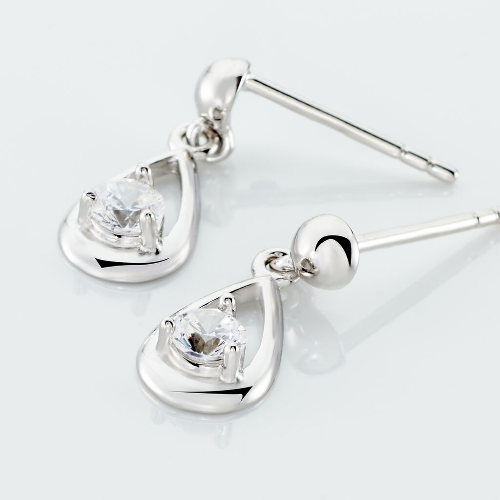 Boucles D'oreilles Puces Bethilda Argent Blanc Oxyde De Zirconium