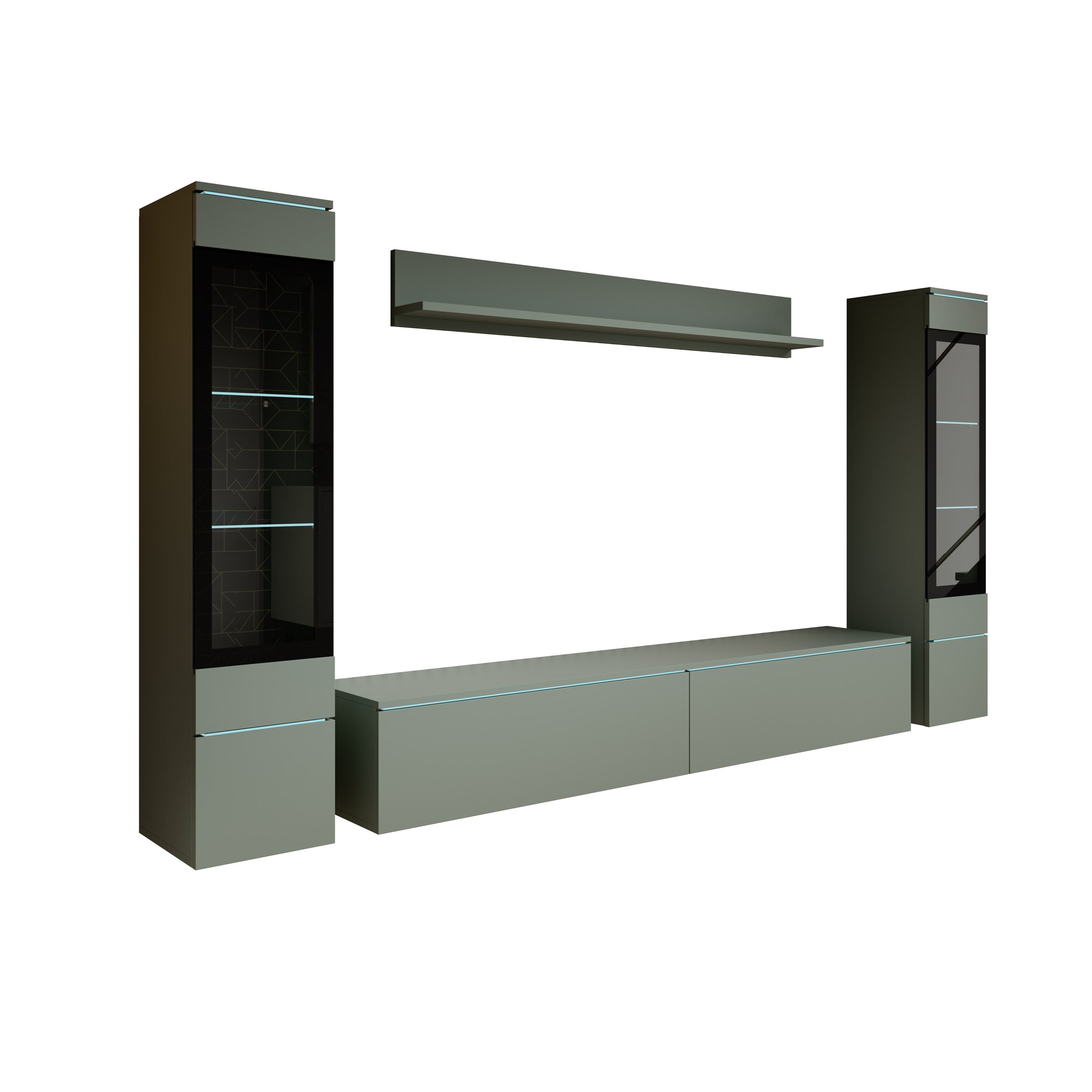 Variety - Wandmeubel - Groen - 180x33x132 cm