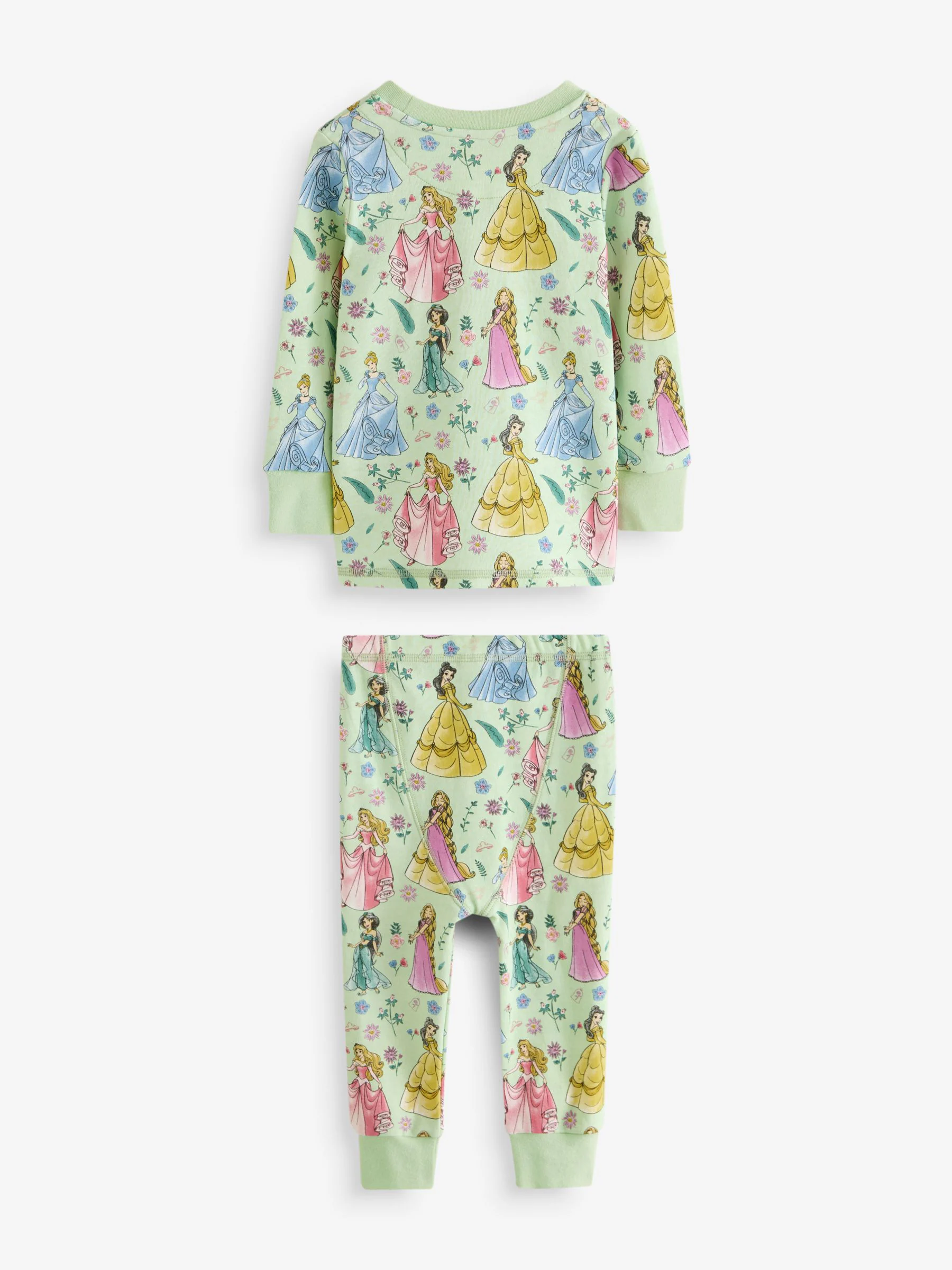 Roze - 100% katoenen Disney prinses knusse pyjama's met lange mouwen verpakking van 2 (9mnd - 10 jr)