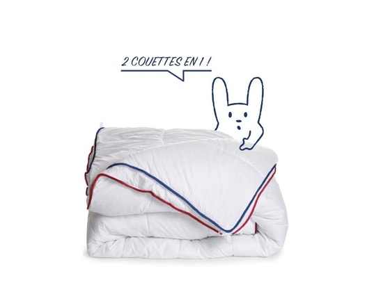 BLEU CALIN - Couette réglable : légère à chaude - 220x240cm - la 4 saison...