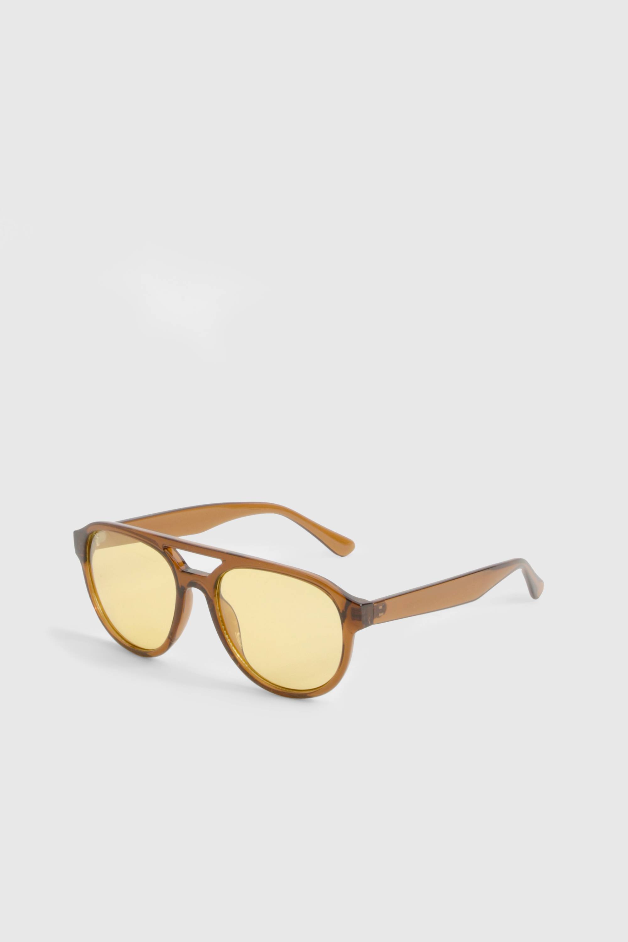 boohoo Lunettes de soleil aviateur rétro à verres orange