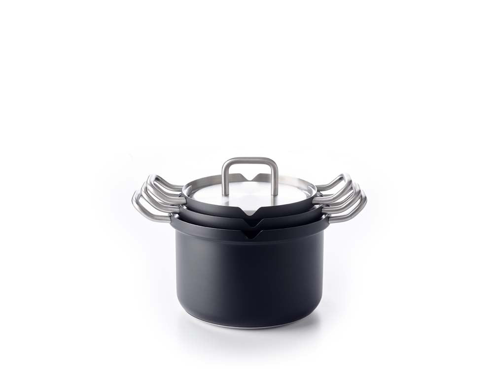 Q-linair Master Black RVS pannenset 4-delig