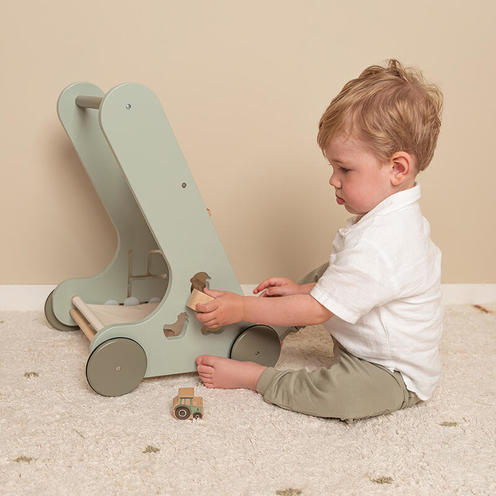 Chariot de marche avec activités en bois FSC - Little Farm - LITTLE DUTCH