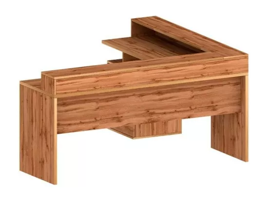 Bureau d'angle moderne 160-180x60 3 tiroirs 2 niveaux SOPHIA