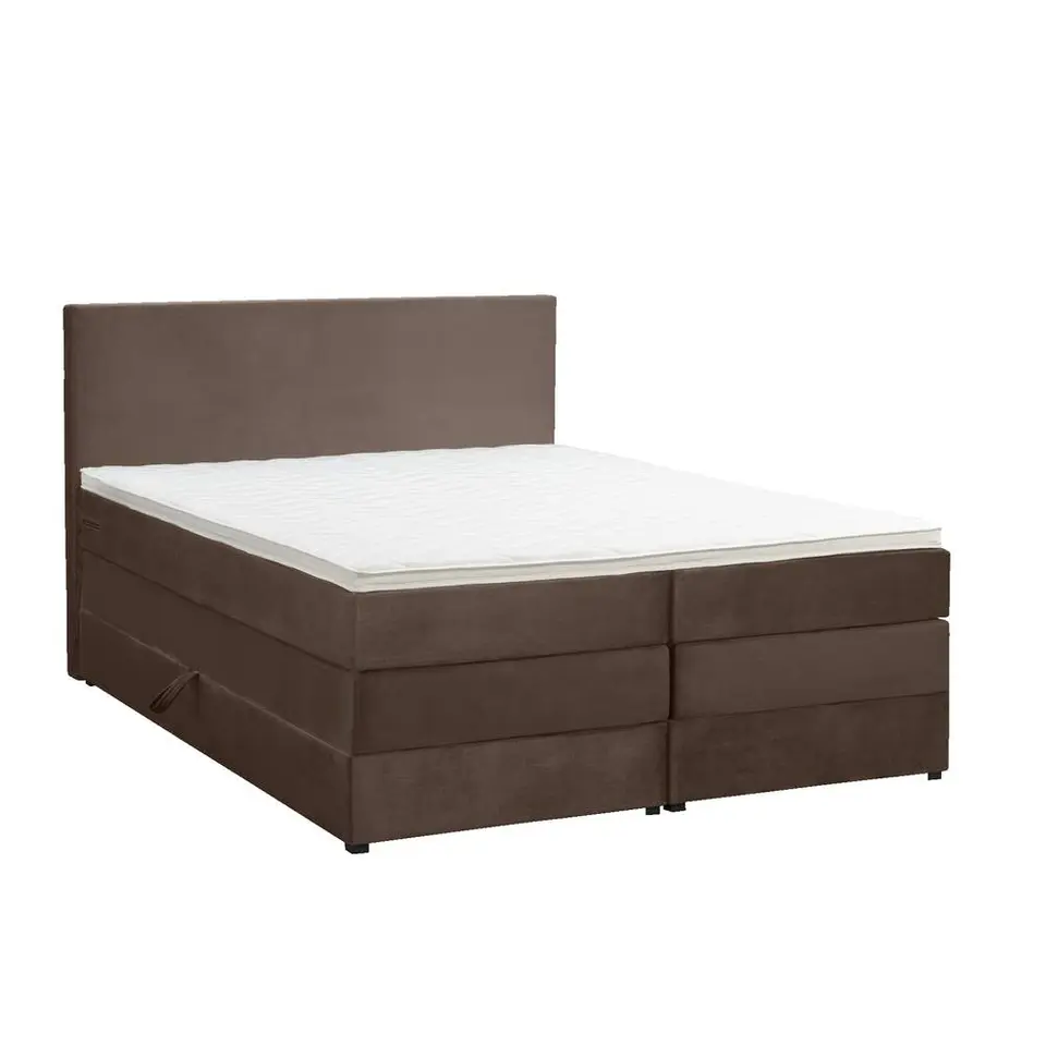 Boxspring met opbergruimte Liv egaal - bruin - 140x200 cm