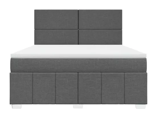Sommier à lattes de lit avec matelas Gris foncé 180x200cm Tissu